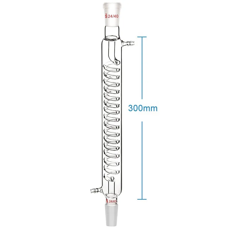 300mm Davies Condenser With 24/40 Joints - Borosilicate Glass Double Jacket Lab Condenser For Chemistry