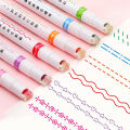 【Popular Categories】 Funny Double Line Pattern Outline Marker Pen Hand Account Multi-colored Pen Quick Dry Mark Notes Painting Highlighter. 