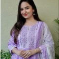 Dress Violet 3 Pcs Trendy Design for Women and Girls Premium Quality Stitched Fabric. 