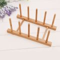 Durable Dish Rack Pots Wooden Plate Stand Wood Kitchen Cup Display Drainer Holder.