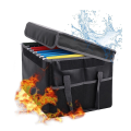1 Piece Document Organizer File Box Waterproof Office Storage & Organization Portable Safe File Collapsible with Lid Black. 