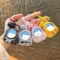 Fashion Mini Keychain Flashlight Cute Bear Bag Small Night Light Keychain Kawaii Bags Hang Atmosphere Light Keyring Torch Gifts.