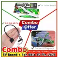 Universal LCD TV Controller Driver Board + 1CH 6bit 40Pin LVDS Cable + 7 IR Key Board Combo for 1366x768 Pixel Panel Replace T.V56 DS-V59.