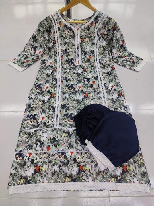 Readymade%20Muslin%20Cotton%20Fabrics%20Couple%20Set,%20Matching%20Dress,%20Traditional%20Dress,%20Kamiz%20and%20Sallower%20Digital%20Print%202pis%20For%20Women%20-%20Image%206
