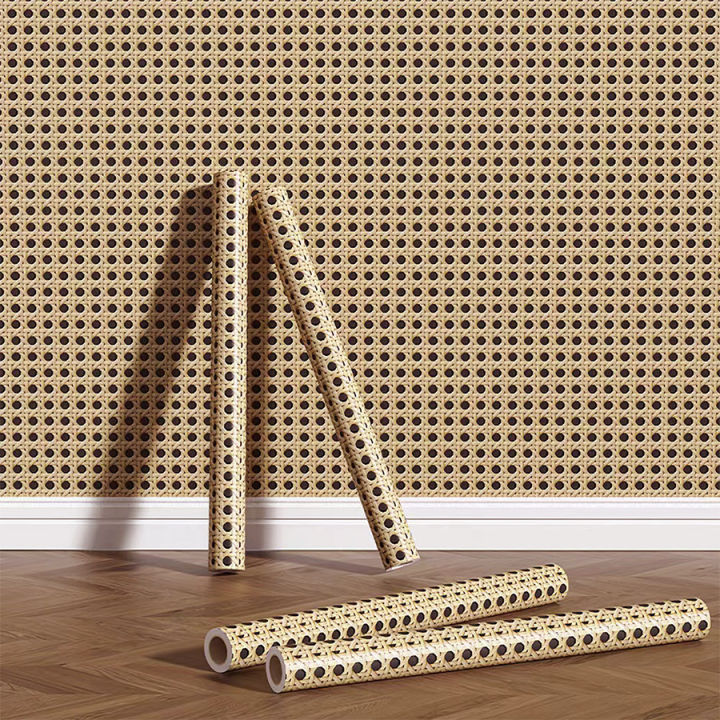 Rattan%20Pattern%20Honeycomb%20Lattice%20Self-adhesive%20Entrance%20Hall%20Waterproof%20Mildew-proof%20Wallpaper%20Chinese%20Style%20Homestay%20Decoration%20-%20Image%202