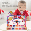 Baby Montessori Early Learning Educational Math Toys Wooden Circles Bead Wire Maze Abacus Puzzle Toys For Kids Boy Girl Gift SnowWhite.