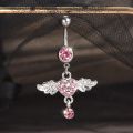 Steel Belly Button Rings Pink Crystal Piercing Navel Heart Style Navel Piercing Earring Belly Piercing Body Jewelry Ombligo. 
