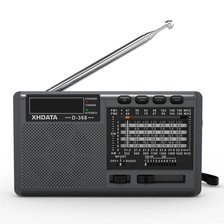 XHDATA D368 Shortwave AM FM 12 Band DSP Stereo Portable Radio MP3 ...