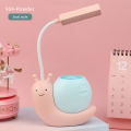 Led Desk Lamp Cute Snail USB Charging Lamp Kids Bedside Night Light Bright Eye Protection Reading Lamp with Pen Organizer. 