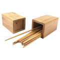 Square Bamboo Student Desktop Pen Pencil Holder Stationery Organizer Storage Box.