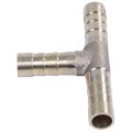 8mm T Shape Air Gas Fuel Water Gasoline Hose Joiner Pipe Connector - brass tone. 
