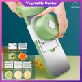 Vegetable Slicer Cutter Grater Chopper Food Slicer Dicer Hand Guard Set Kitchen Manual Slicer Kitchen Tool Accessories Rust-Free Blades with 5 Removable Blades and Storage Box-Graters, Peelers & Slicers -Bix Super Shop.