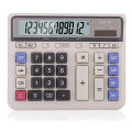 Deli calculator office student accounting special key computer dual power supply solar large financial calculation.