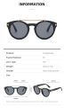 fashion round Double beam sunglasses women men 2024 luxury brand designer High quality trending product popular outdoor shades. 