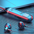 ROWEQPP Wireless Bluetooth-compatible Headset LED Digital Display Hanging Neck Stereo Noise Cancelling Sports Earphones Bl-021. 