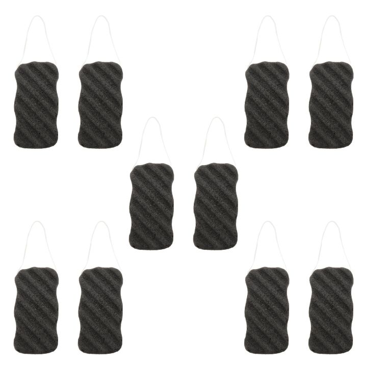10X Konjac Sponge Set with Activated Bamboo Charcoal - & Facial Sponge Deep Cleansing Sponge for Skin Care