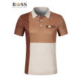 Men's summer short sleeved checkered striped polo shirt, men's casual sports skin friendly golf polo shirt.. 