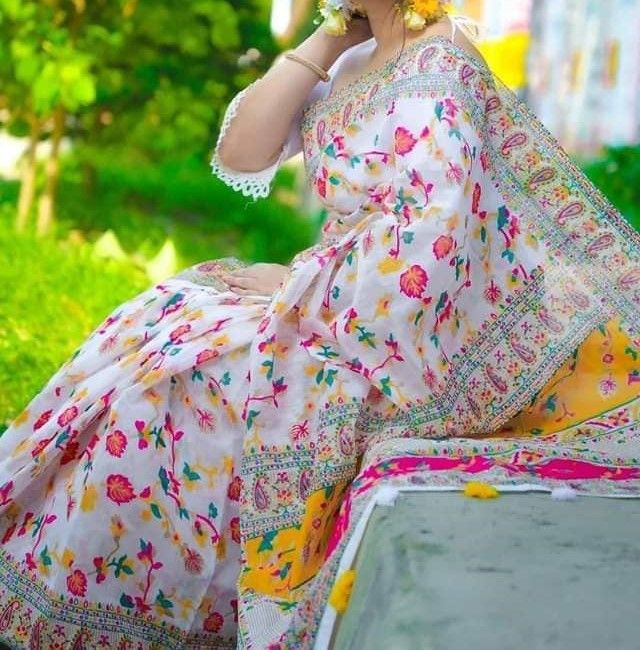 Stylish and Comfortable New Skin Print Half Silk saree For Women - Sharee For Women