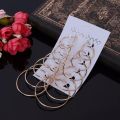 6 Pairs/set Color Hoop Earrings Creative Big Circle Earring Set for Women Girls Simple Punk Fashion Jewelry.