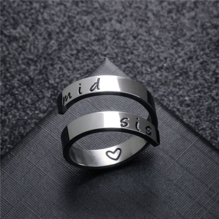 Fashion%20Sisters%20Family%20Stainless%20Steel%20Ring%20Irregular%20Double%20Opening%20Can%20Be%20Adjusted%20Titanium%20Steel%20Ring%20Jewelry%20Ring%20-%20Image%203