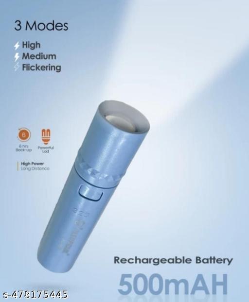 powerful Long Range LED Rechargeable Torch Light, 3 Modes, Powerful Battery Torch Light