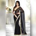 Black Stylish Georgette Saree For Women. 
