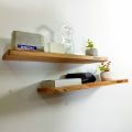 2 Pcs Wall mounted Shelves with hidden clam of Natural Wood for Home & Office Decor. (14 inch @ 18 inch) The steel clamp is not visible from the outside.. 