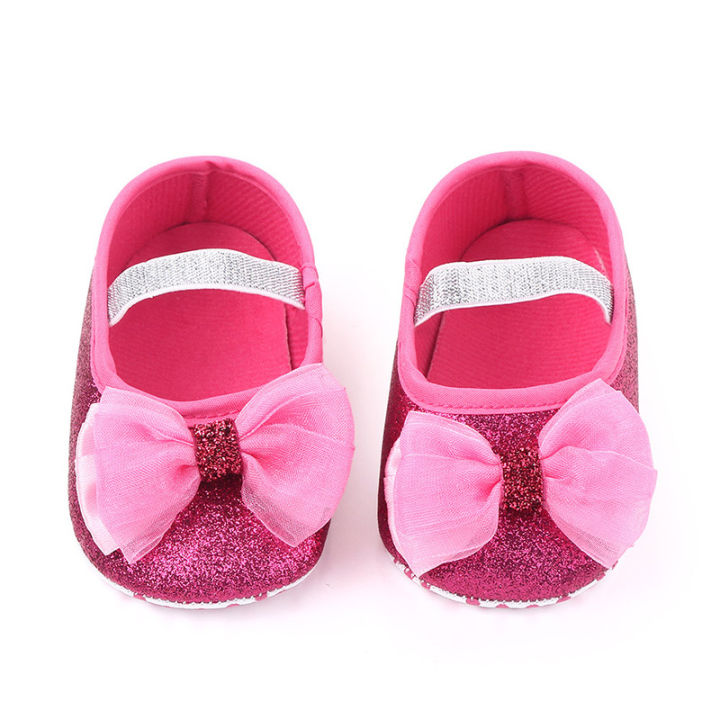 (New)%20solid%20newborn%20toddler%20shining%20shoes%20baby%20anti-slip%20Princess%20bow%20shoes%20girls%20soft%20sole%20flat%20shoes%20indoor%20elastic%20band%20boat%20shoes%20first%20walkers%20-%20Image%204