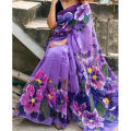 Colorful half silk hand paint Saree. 