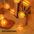 Basketball Decor String Lights, Battery Operated 10LED Sports Room Decor Lights For Boys Bedroom Or Sports Theme Party.