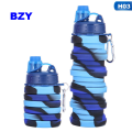BZY Foldable Drinking Water Bottle Leakproof Fold Silicone Water Bottles Cup With Straw Outdoor Hiking Camping 500ml. 