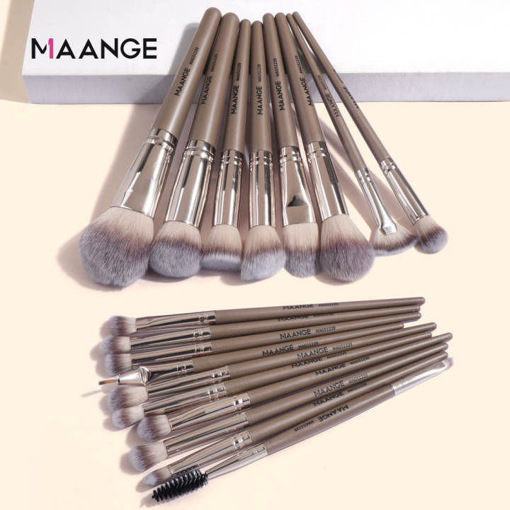 MAANGE 18Pcs Makeup Brushes Set - Ash Color