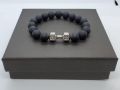 Classic Natural Black Dumbbell Bracelet for Men. 