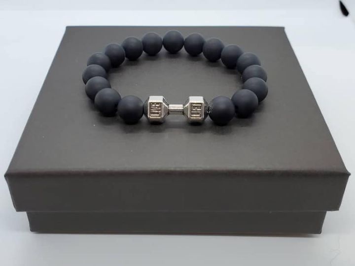 Classic%20Natural%20Black%20Dumbbell%20Bracelet%20for%20Men%20-%20Image%202