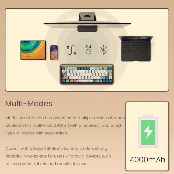 Akko%20MU01%20Wooden%20Mechanical%20Keyboard%20MOA%20Profile%20RGB%20Hot-swappable%20BT%205.0/2.4G%20Wireless%20Type-C%20Wired%20Gaming%20Keyboard%20-%20Image%204