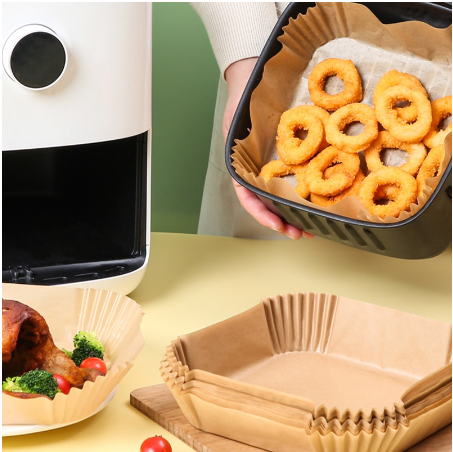 (New)50/100Pc quare Air Fryer Paper Liner Oil-proof Airfryer Dipoable Tray Air Fryer Without Oil Baking Paper For Manga Grill Pizza Plate