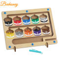Magnetic Color Number Maze Wooden Color Matching Counting Puzzle Board Concentration Training Educational Toys. 