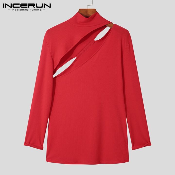 INCERUN%20Men%20T%20Shirt%20Solid%20Turtleneck%20Long%20Sleeve%20Streetwear%202022%20Hollow%20Out%20Fashion%20Men%20Clothing%20Fitness%20Casual%20Camisetas%20S-5XL%20-%20Image%207