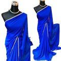 Georgette High Quality Stylish Lase Fitting And stone work Saree. Saree with unstitched Blouse for Women. 