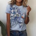 2022 Women's T shirt Summer Butterfly 3D Print Short sleeve Tees Fashion Casual T-shirts For Women Daily Street Women's Clothing. 