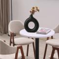 Nordic Round Hollow Ceramic Vase Donut Vase Desktop Decoration Home Decoration jingu. 