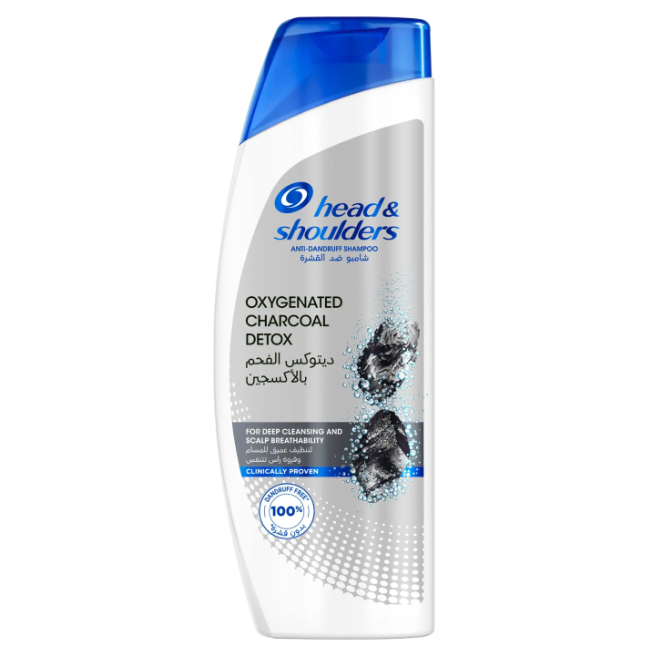 Head & Shoulders Oxygenated Charcoal Detox 100% Dandruff Free Anti-Dandruff Shampoo,390ml