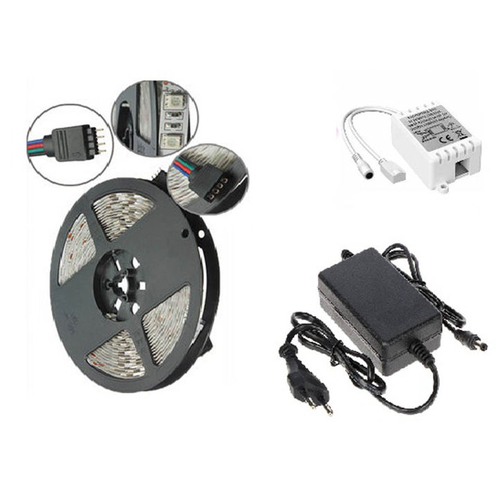 16%20Color%205M%20RGB%205050%20LED%20Strip%20light%20300%20SMD%2024%20Key%20Remote%2012V%205A%20Power%20Supply%20-%20Image%203