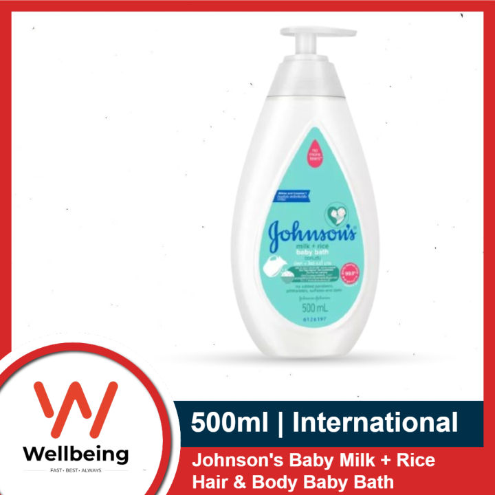 Johnson's Baby Milk + Rice Hair & Body Baby Bath 500ml / 200ml / 100ml | International