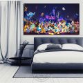 Disney Cartoon All Characters Castle Prints Wall Art Canvas Painting Poster Superheros Picture Kids Room Home Decor Best Gift. 