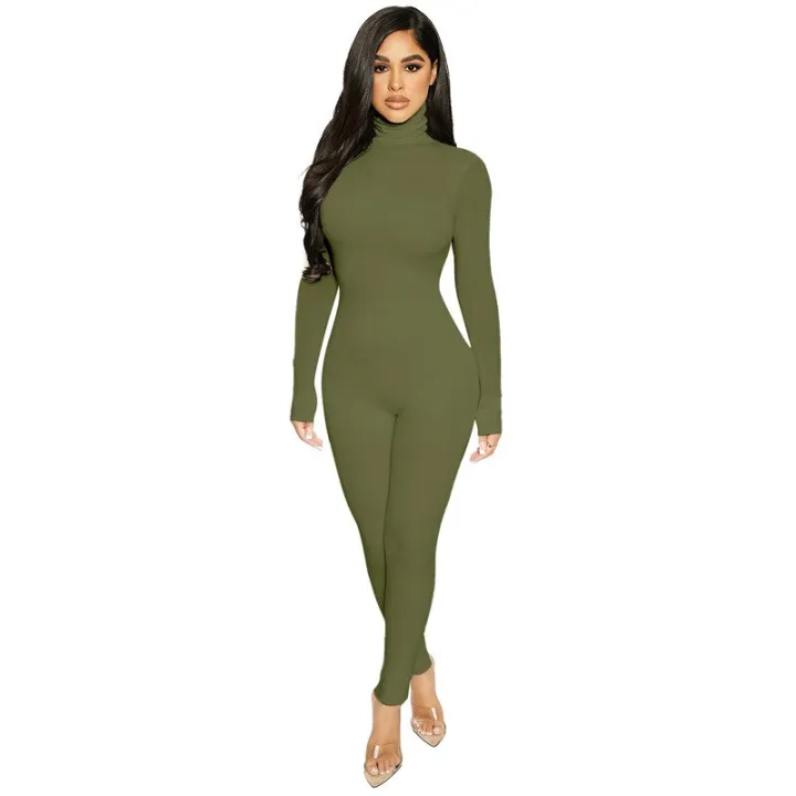 Hugcitar%20Long%20Sleeve%20Solid%20Turtleneck%20Skinny%20Bodycon%20Jumpsuit%20Autumn%20Winter%20Women%20Fashion%20Streetwear%20Casual%20Romper%20-%20Image%202