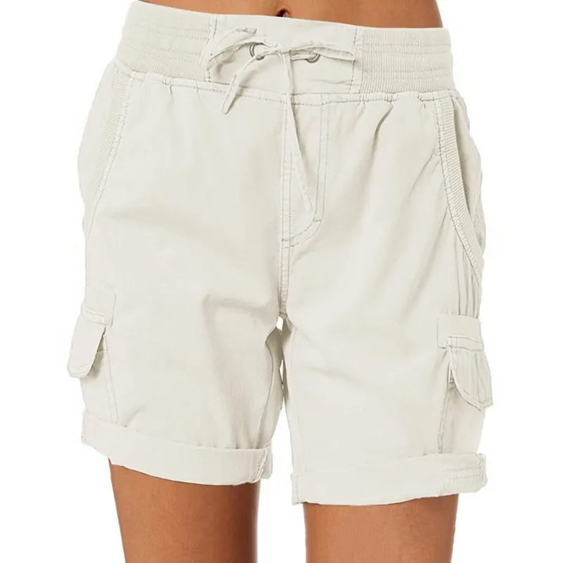 Women Cargo Shorts Pockets Mid Waisted Sport Fashion Streetwear