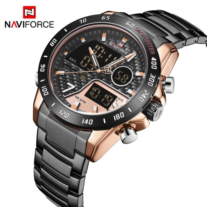 NAVIFORCE%20NF9171%20Black%20Stainless%20Steel%20Dual%20Wrist%20Watch%20For%20Men%20-%20RoseGold%20&%20Black%20-%20Image%202