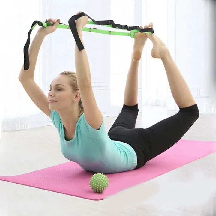 Adjustable Yoga Band Exercise Rope Soft Tension Stretching Strap Leg ...