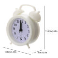 Double Bell Clock Accurate Timekeeping Battery Operated Mini Round Bedside Desk Alarm Clock Cute Kids Gift. 